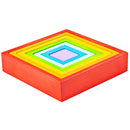7 Rainbow Wooden Stacking Squares
