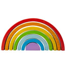 7 Rainbow Small Wooden Stacking Half Rings