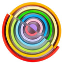 12 Rainbow Large Wooden Stacking Half Rings