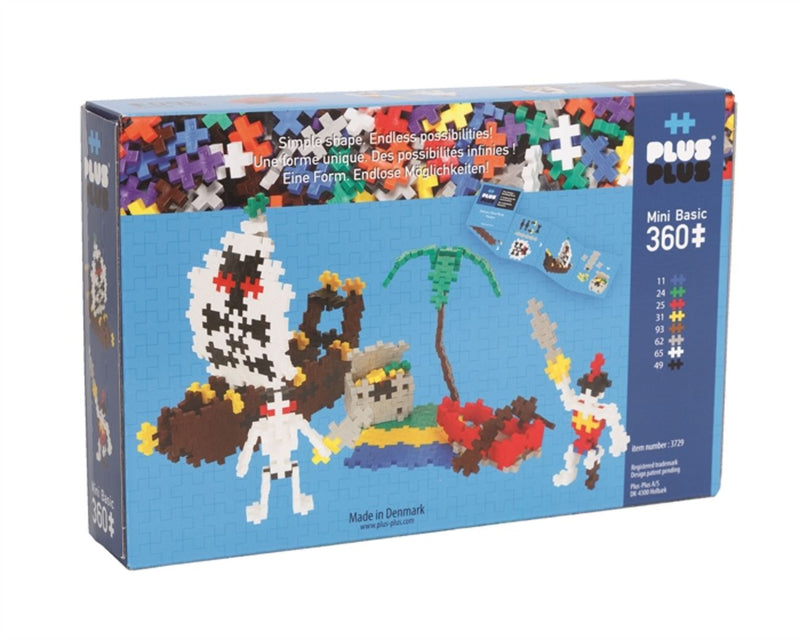 Back Of Box - Plus Plus 360 Piece Pirates Build Set - Basic Colours - 3729