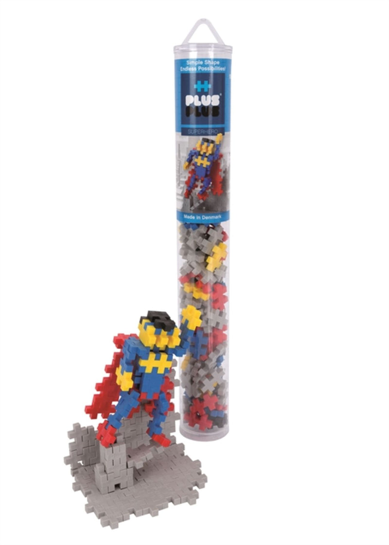 Front Tube Example Superhero - Plus Plus 100 Piece Basic Superhero Build Set - 4106