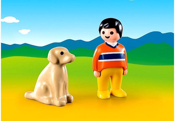 1.2.3 Man with a Dog Figurine Set