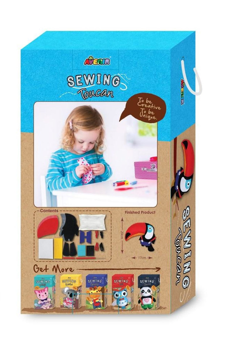 Back Packaging - Avenir Toucan DIY Soft Toy Sewing Craft Kit - CH1384