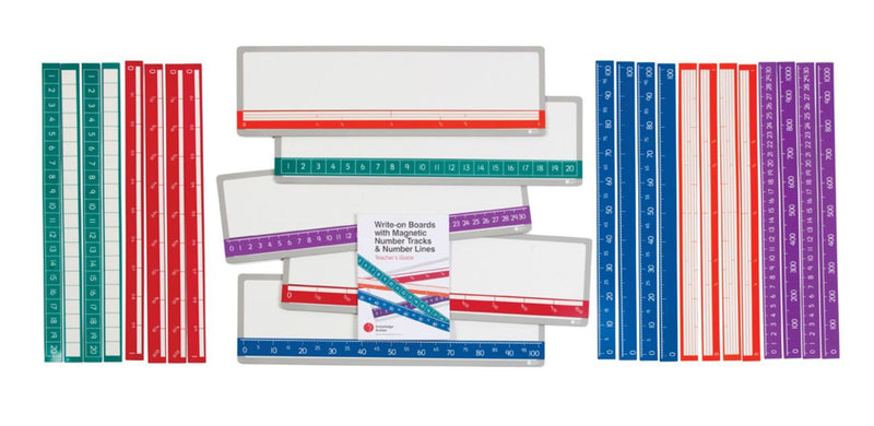 Pack Contents - Knowledge Builder Write-on Boards & Magnetic Number Tracks & Number Lines - KB2316