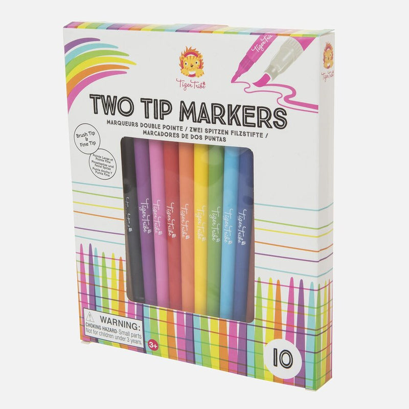 10 Pack Double Ended Two Tip Markers