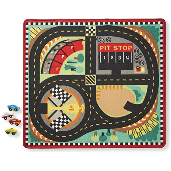 Speedway Race Track Play Rug & Vehicles by Mellissa & Doug