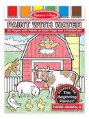 20 Farm AnimalsThemed Paint with Water Art Pad & Brush