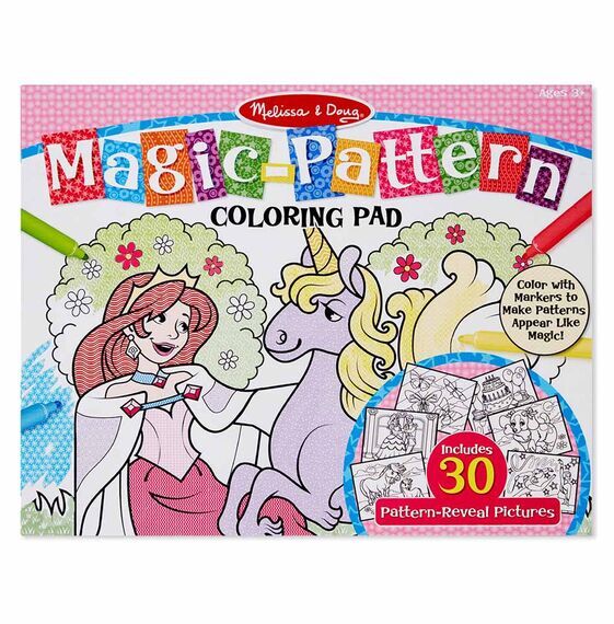 30 Pink Magic Marker Pattern Colouring Pad
