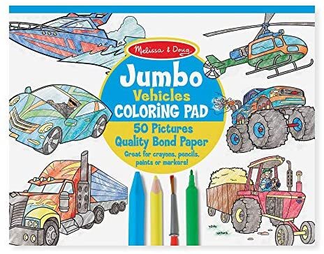 50 Page Vehicles Jumbo Colouring Pad