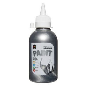 Silver 250ml Metallic Junior Acrylic Rainbow Paint