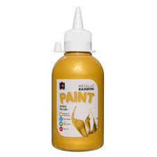 Gold 250ml Metallic Junior Acrylic Rainbow Paint