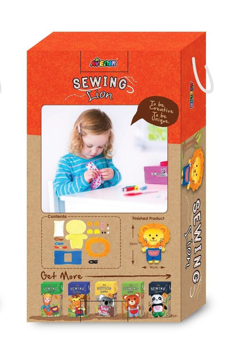 Back Packaging - Avenir Lion DIY Soft Toy Sewing Craft Kit - CH1372